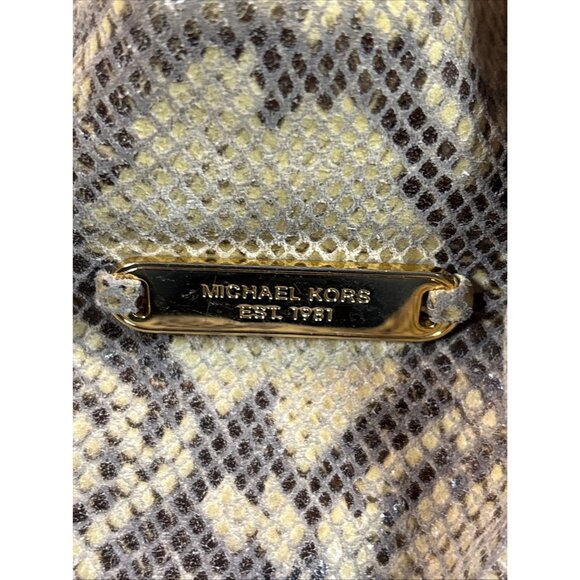 Michael Kors Large Python Embossed Leather Hobo Bag With Chain Strap - Picture 3 of 16